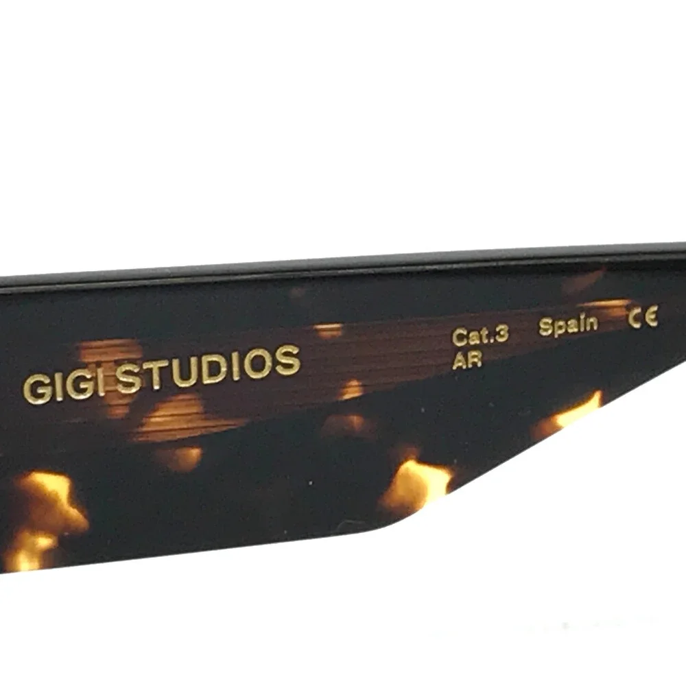 Gigi Studios Sunglasses CIAR GS1008/02S Tortoise Square Frames with Green Lenses